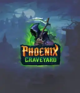 An immersive view of ELK Studios' Phoenix Graveyard slot, with its hauntingly beautiful graveyard and phoenix symbols. The visual highlights the slot's unique expanding reel feature, coupled with its stunning symbols and gothic theme. The design reflects the game's mythological story of resurrection, appealing for those drawn to mythology.